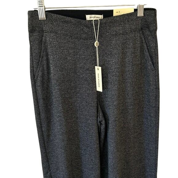 Max studio Blk White Tweed Stretchy Pant Bell Bottom Woman’s Small - Picture 3 of 6